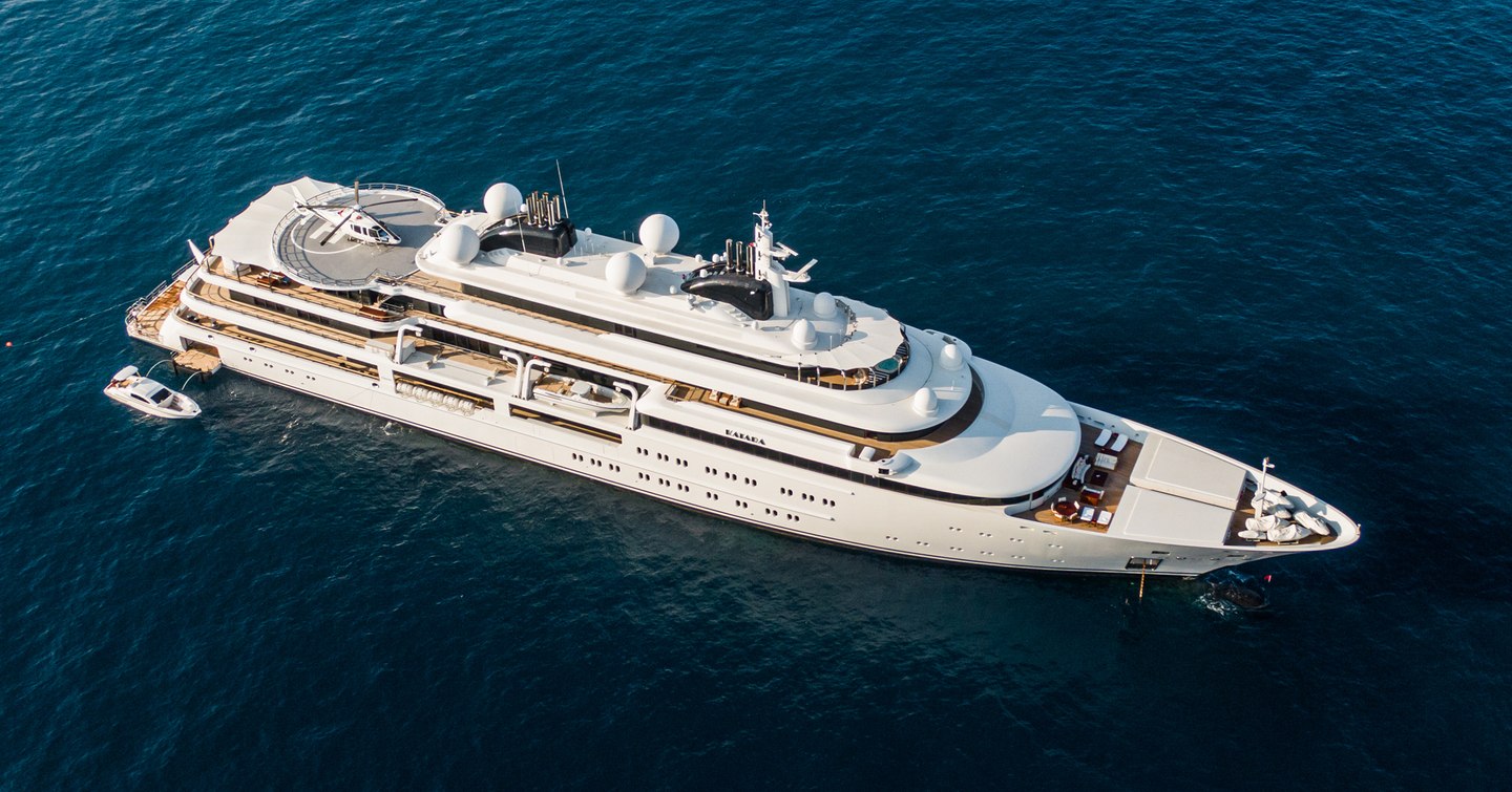 Aerial view of Superyacht Katara
