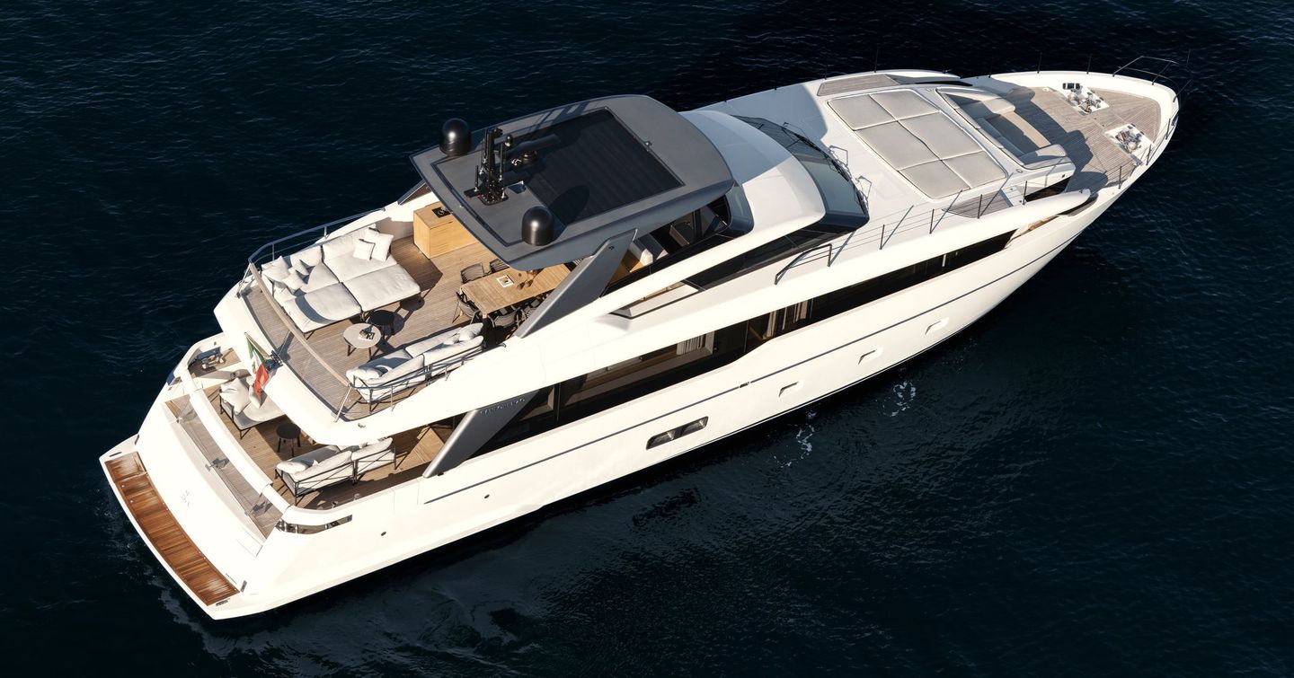 Sanlorenzo SL86A motor yacht at anchor