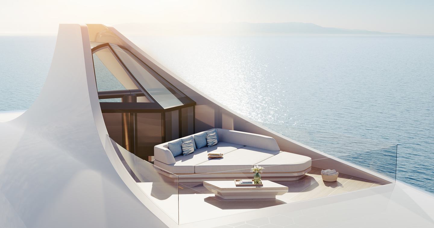 Feadship Concept C features seating high up on the top deck