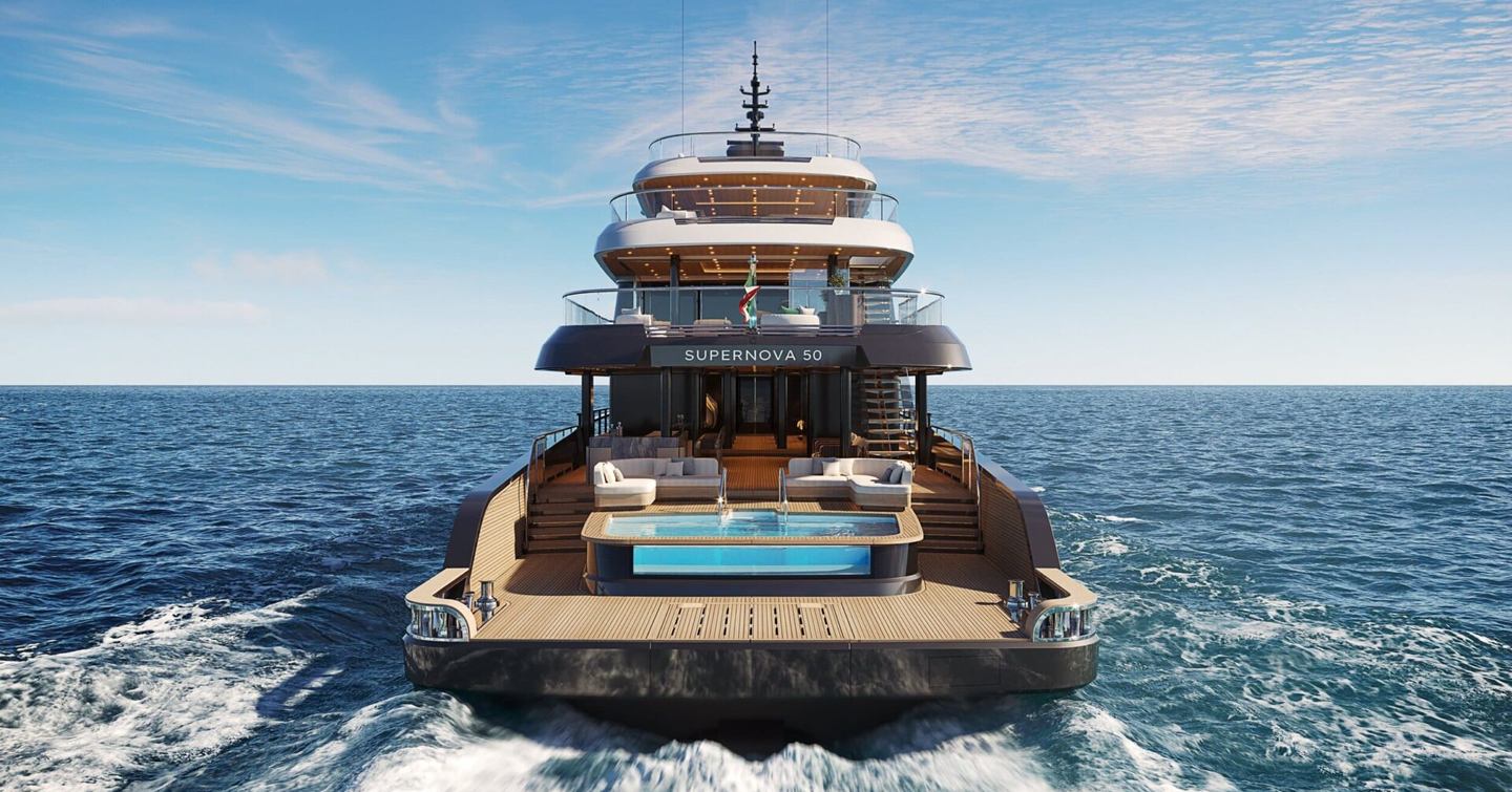 Maiora Supernova 50 aft view at sea