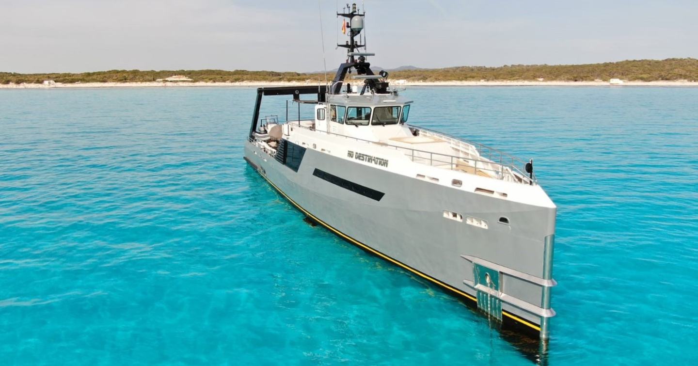  Conversion Yacht No Destination at anchor 