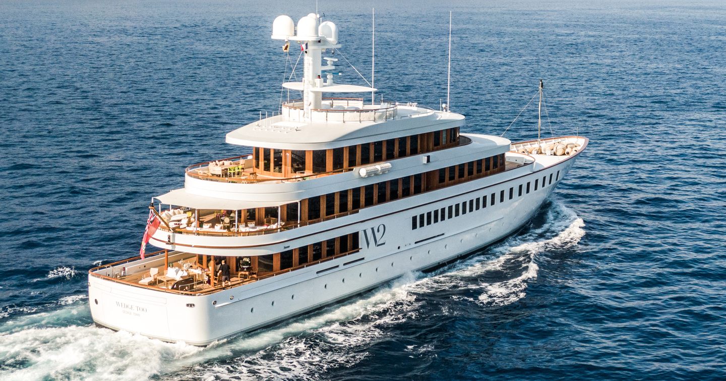 Superyacht Wedge Too underway