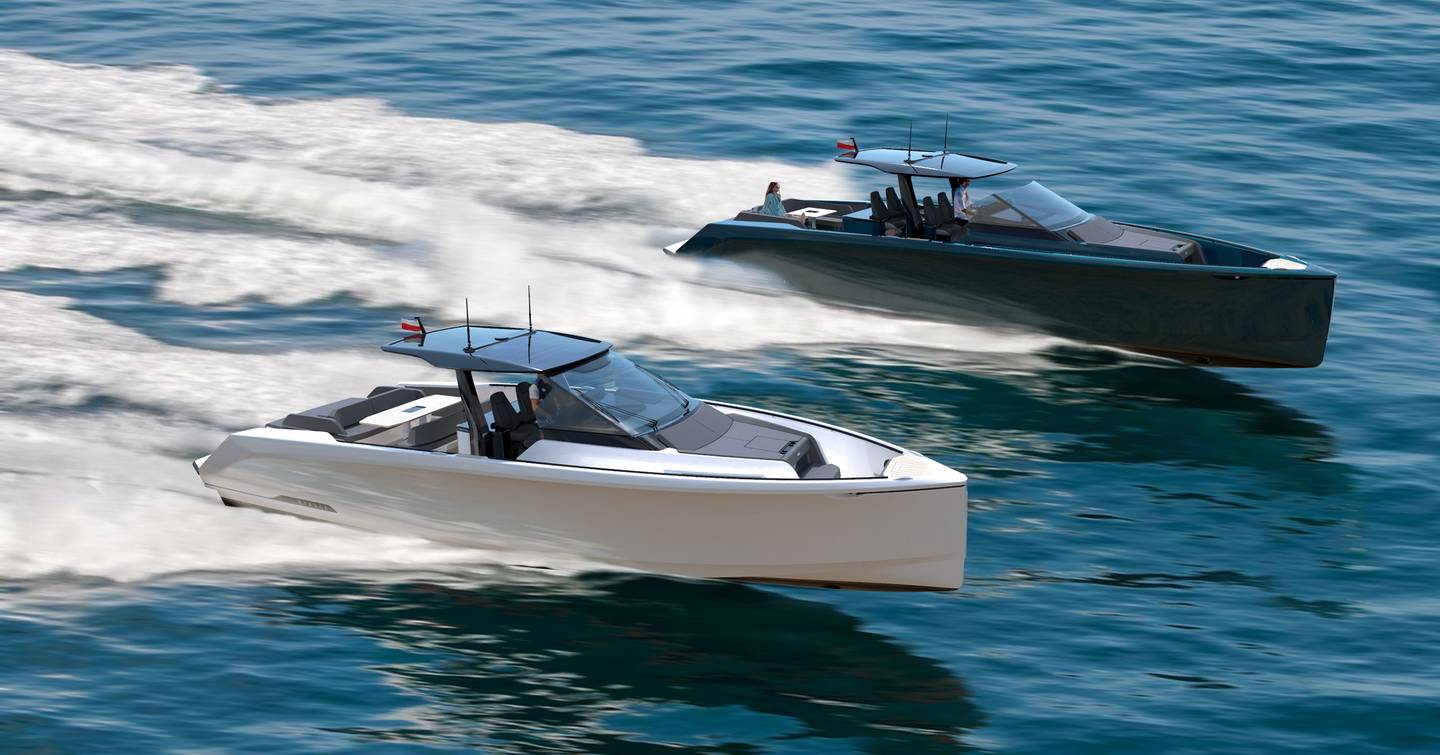 Rendering of Sialia 45 Sport boats under way 