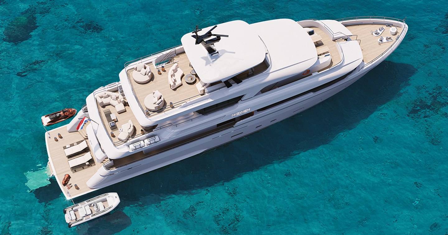 Rendering of Moonen 122 Martinique Hull 8's aerial view 