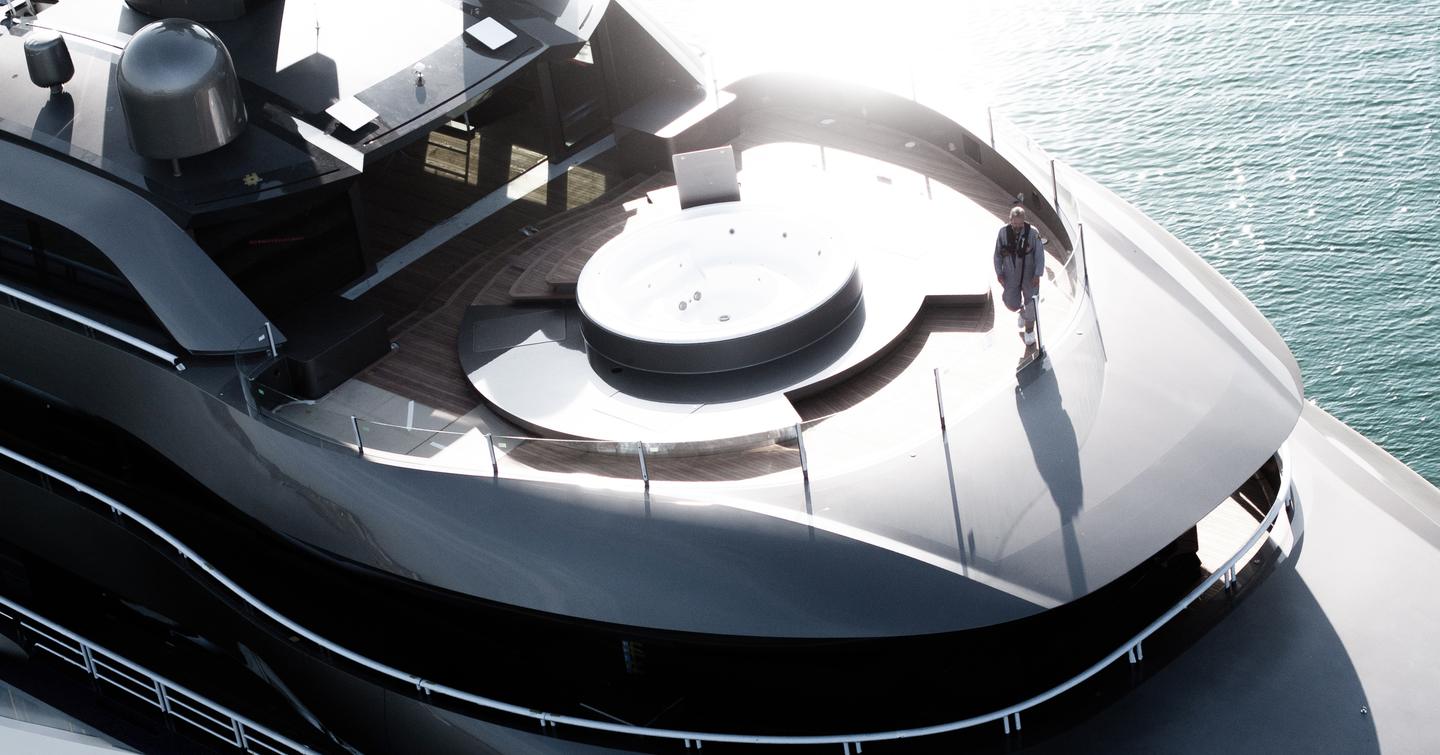 Sundeck on superyacht Pangea Amels 80