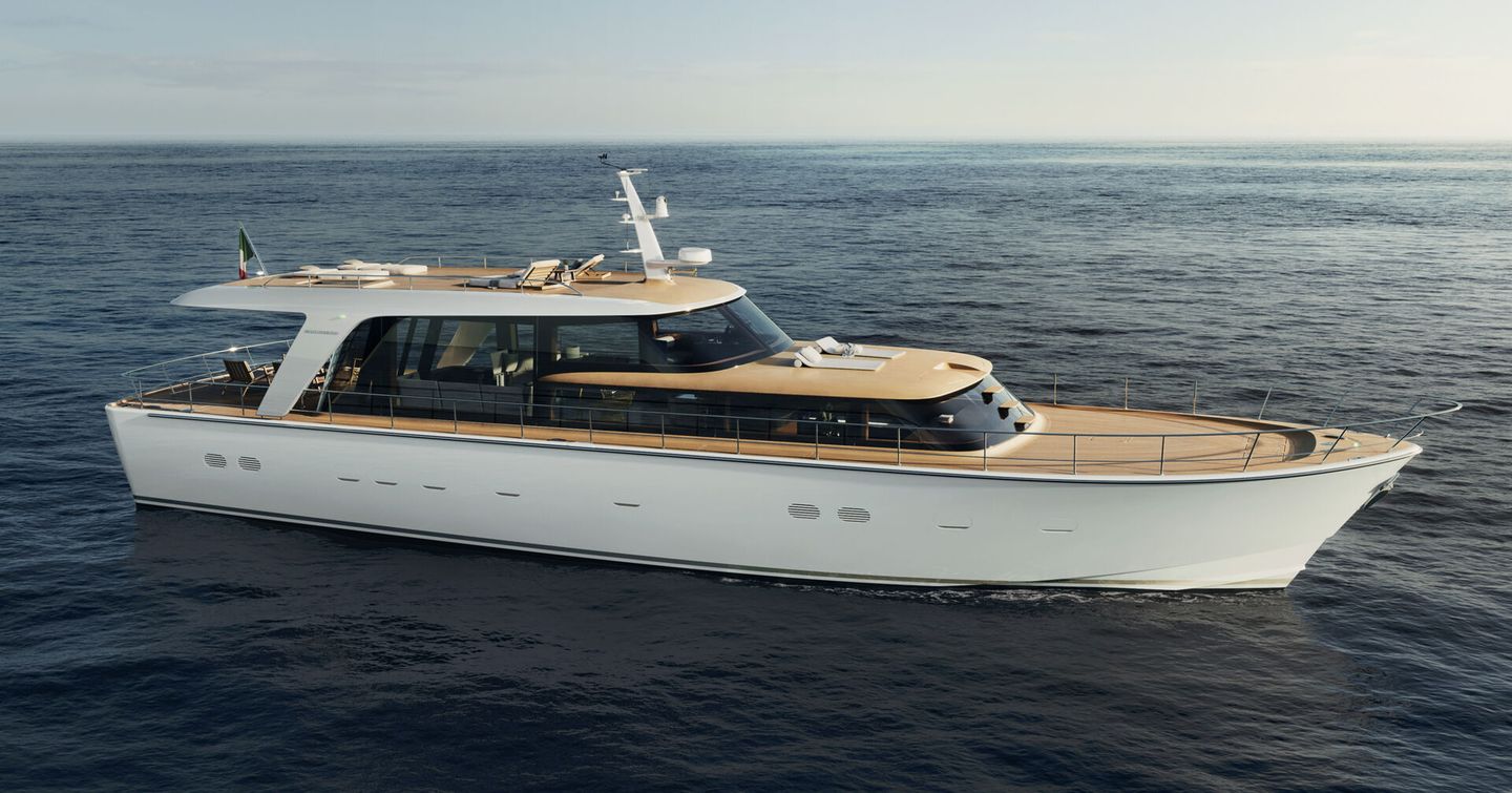 Rendering of Sanlorenzo SHE motro yacht under way 