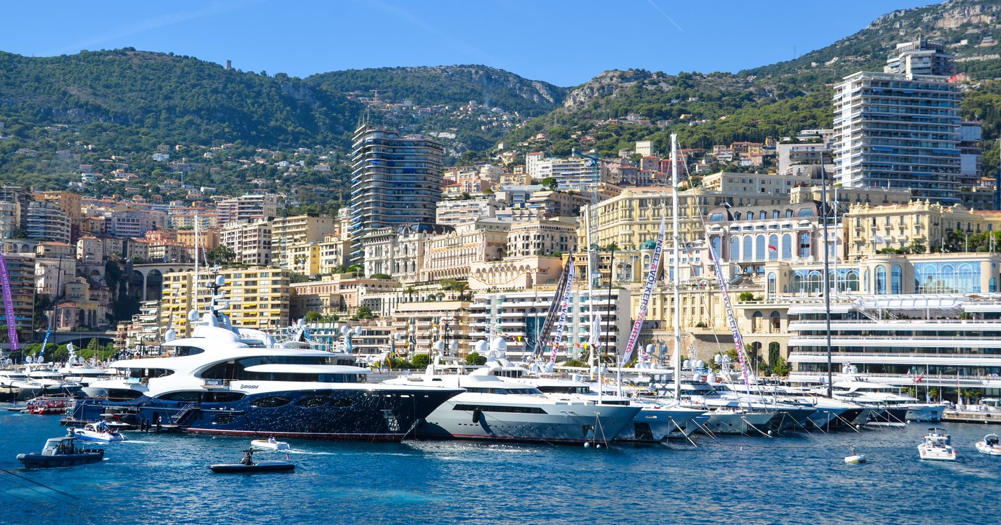 Yachts on display at Monaco Yacht Show