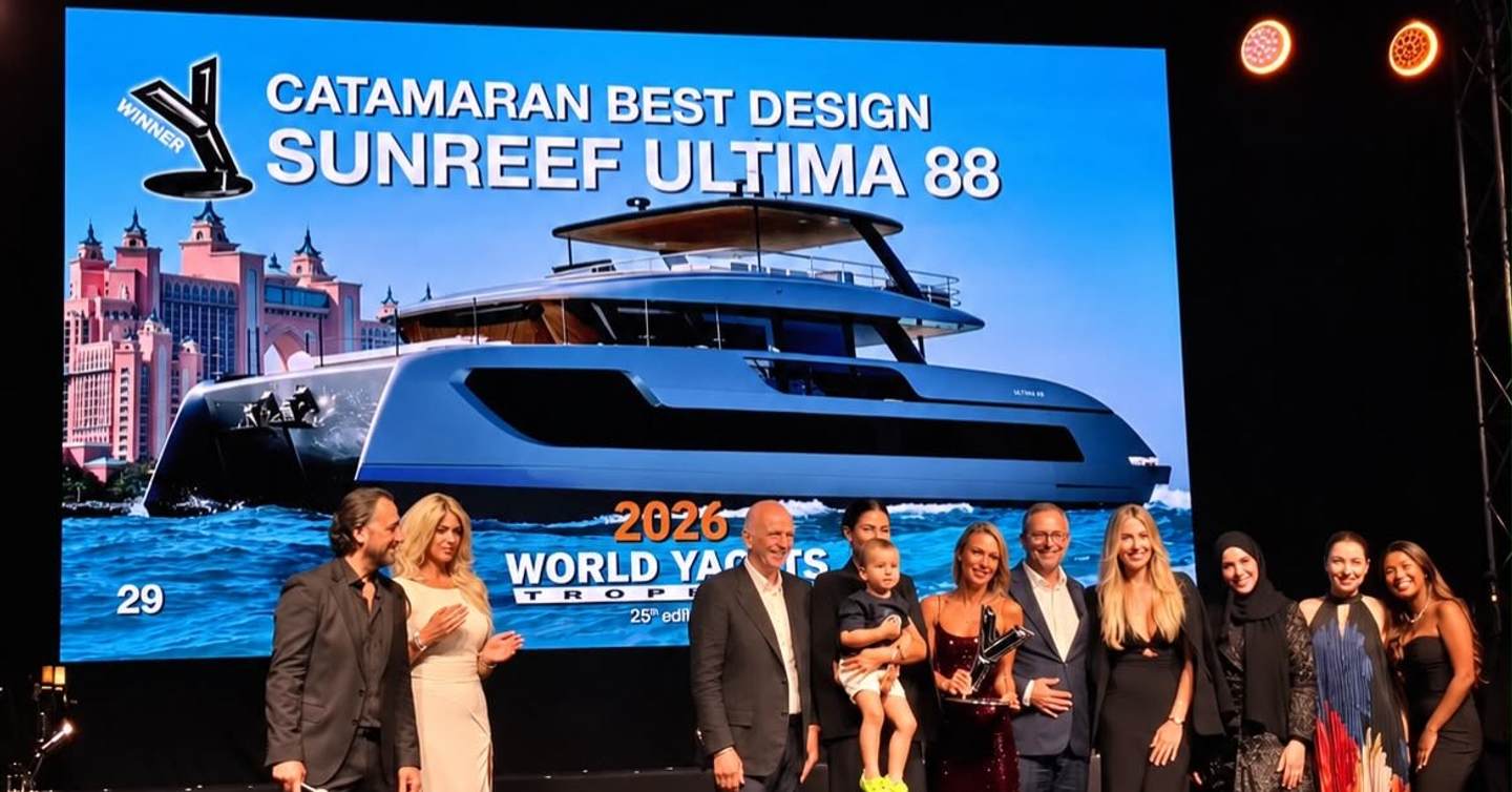 Sunreef Ultima 88 on screen at World Yachts Trophies