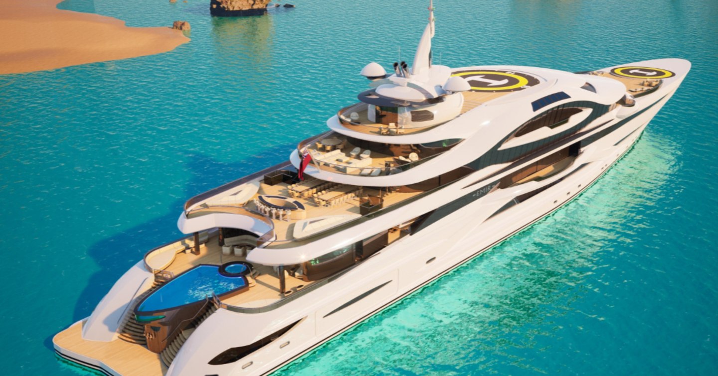 Rendering of Superyacht concept EMIR