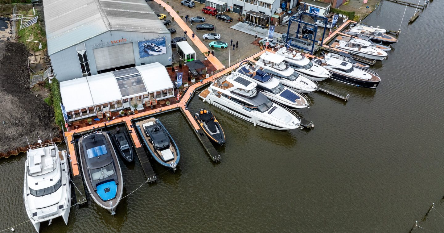 Aerial view of Muiden habour