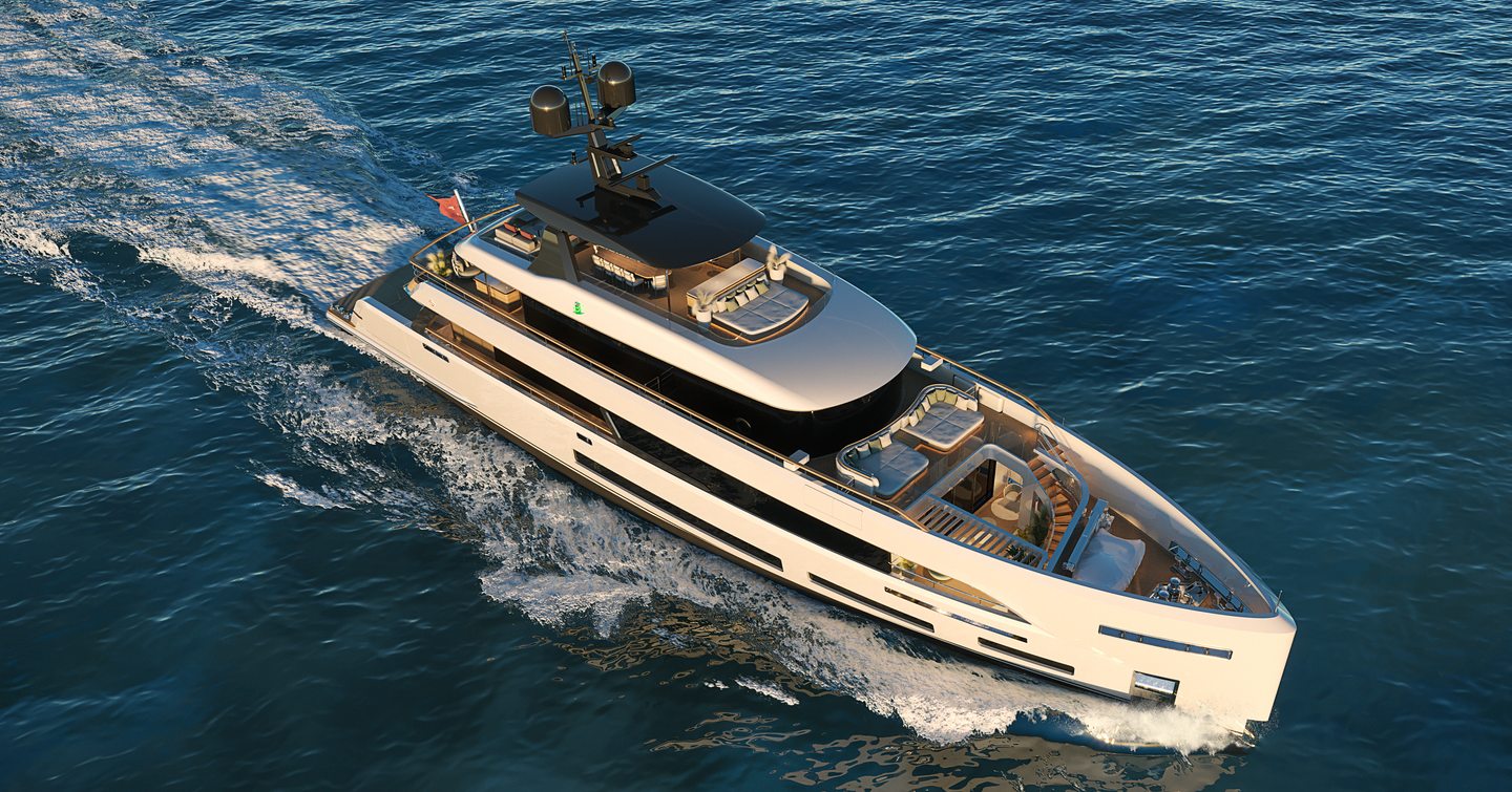 Sirena 42M/01 motor yacht underway view of foredeck 