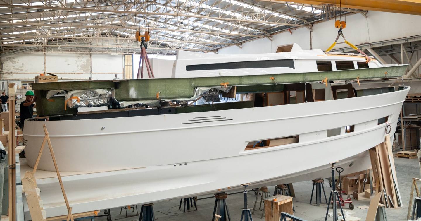Apreamare Gozzo 48 Cabin Boat under construction