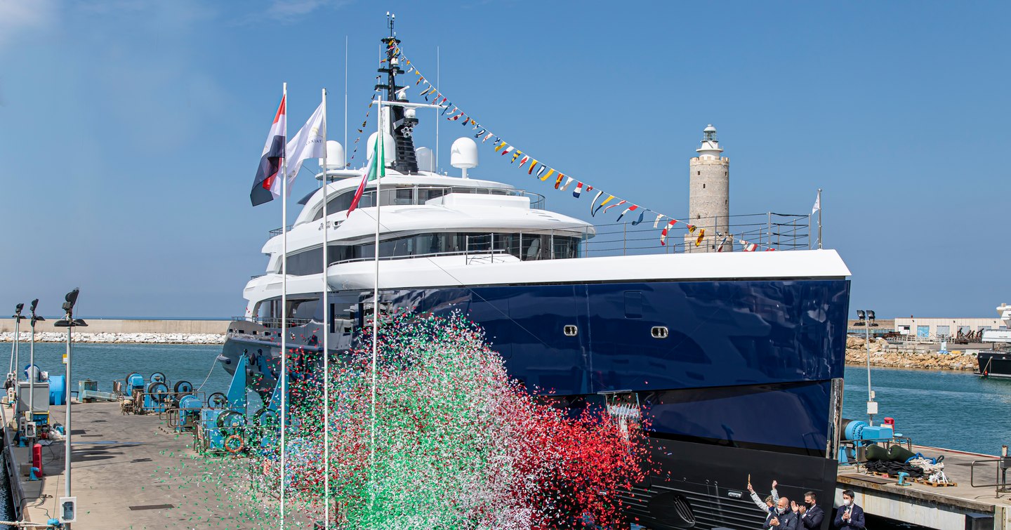 Superyacht ZAZOU being launched