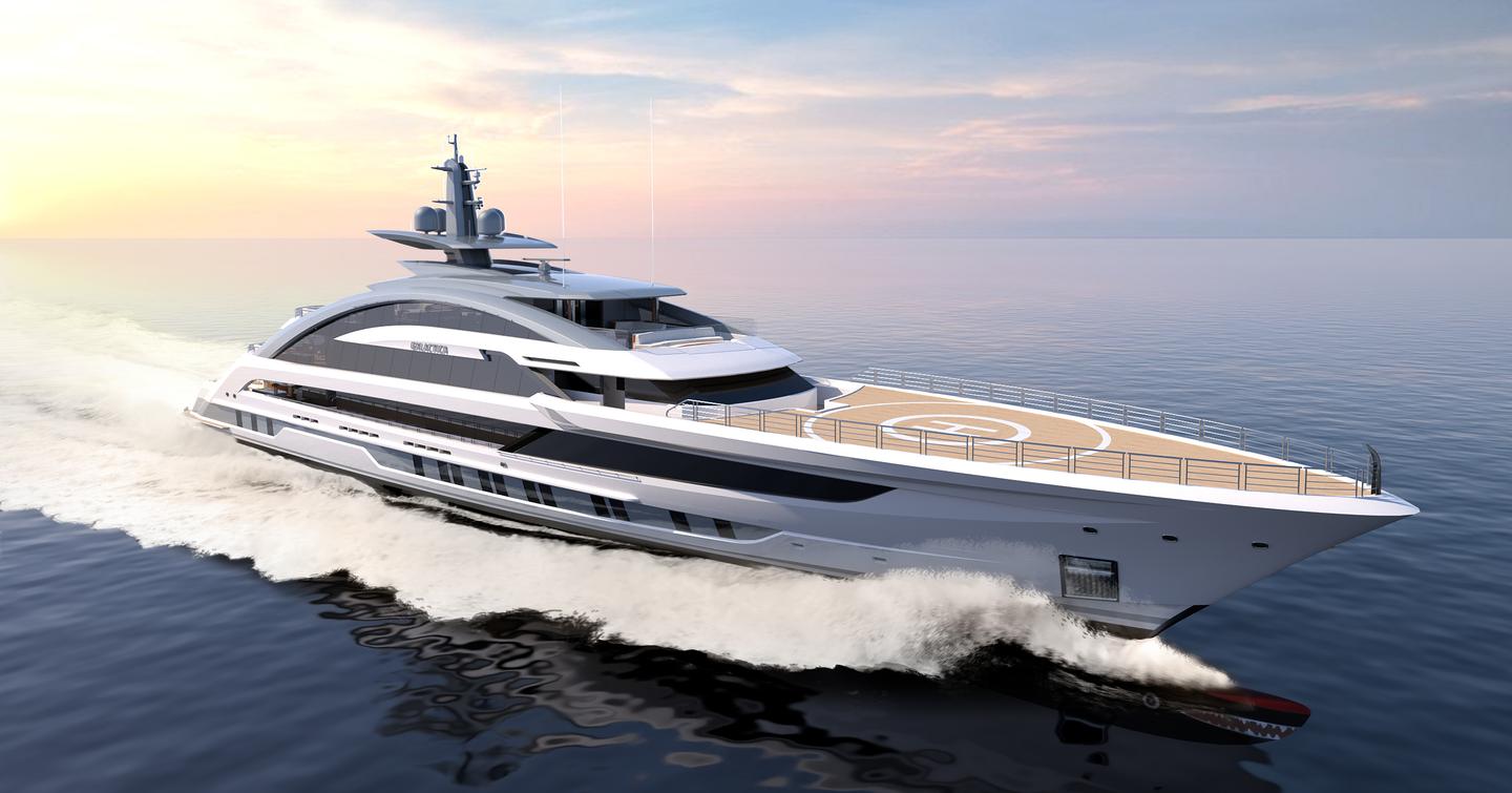 Heesen superyacht Project Cosmos running CGI