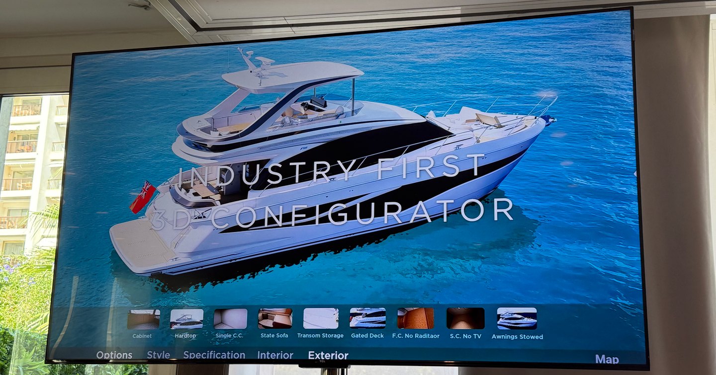 Slide show of Princess new 3D configuration tool at 2025 Cannes Yachting Festival