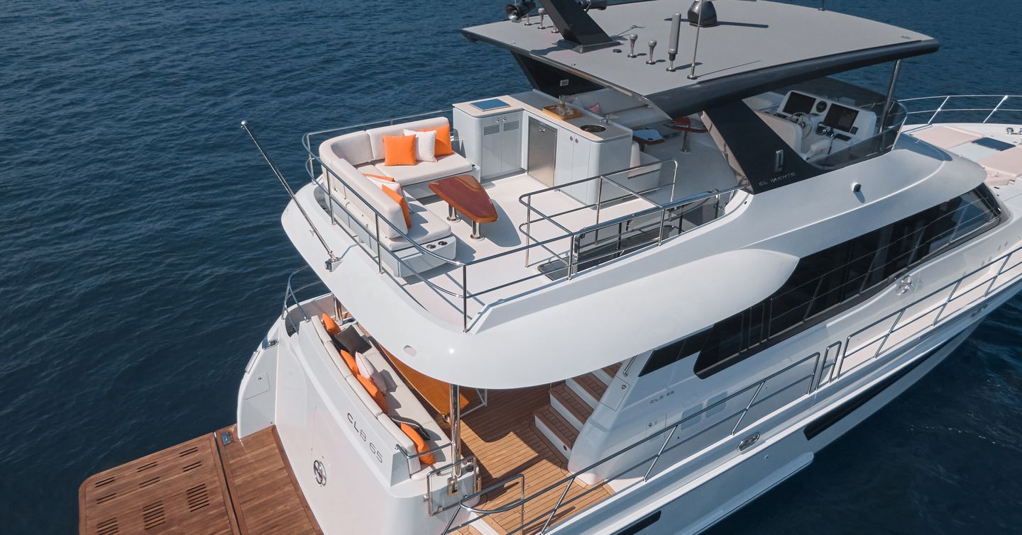 CL Yachts CLB65 Flybridge Motor Yacht aft decks 