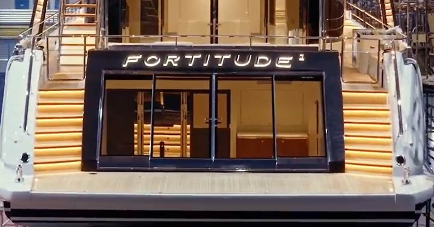 Superyacht Fortitude¹ stern with LED lighting
