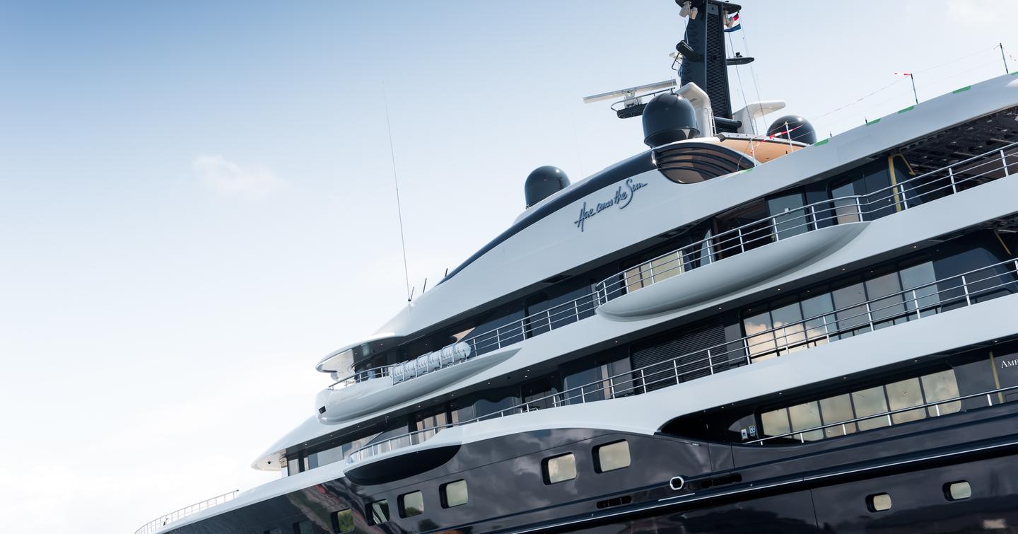 'Here Comes the Sun' superyacht decks viewed from side