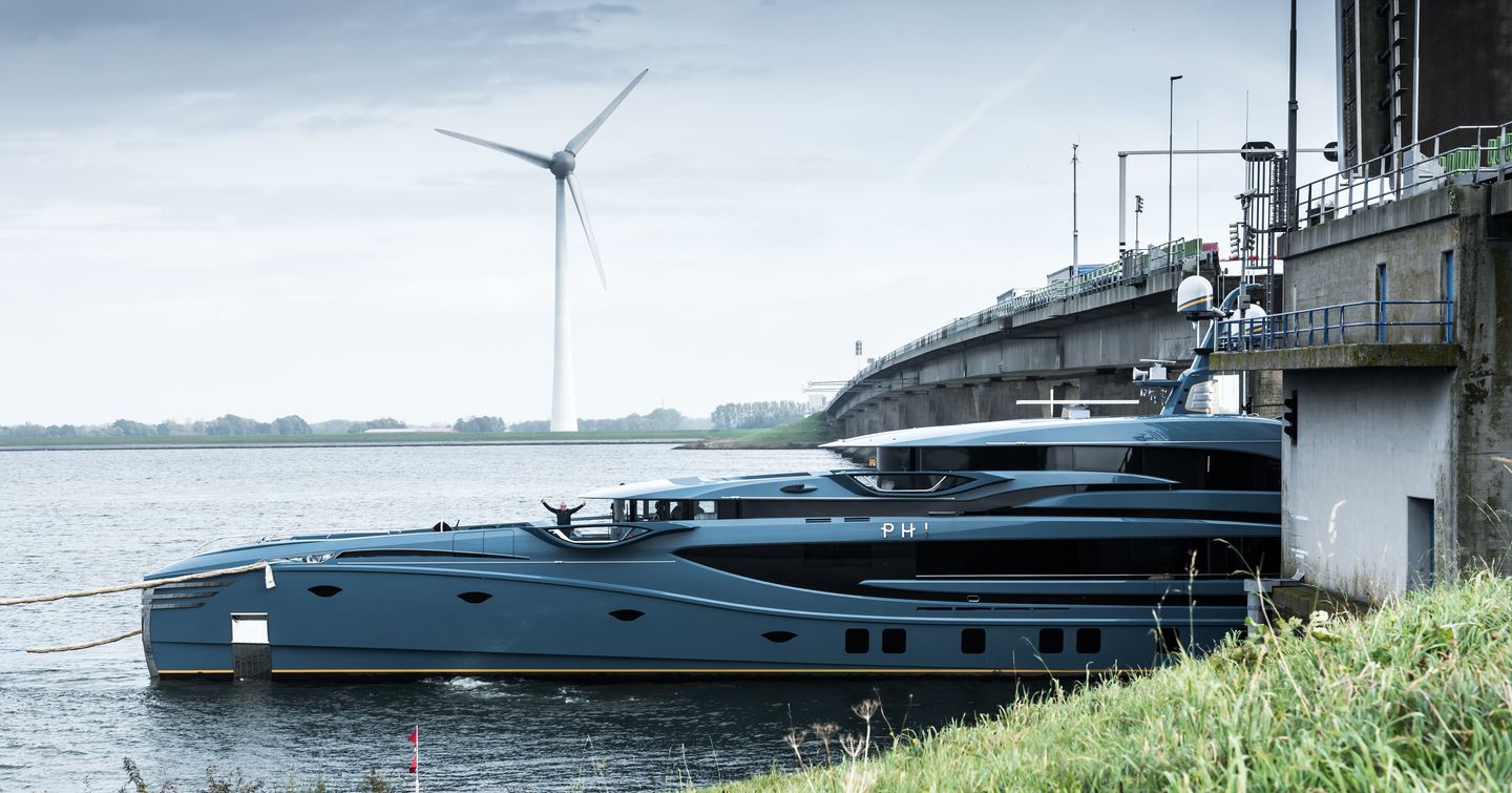 Superyacht PHI preparing for sea trials