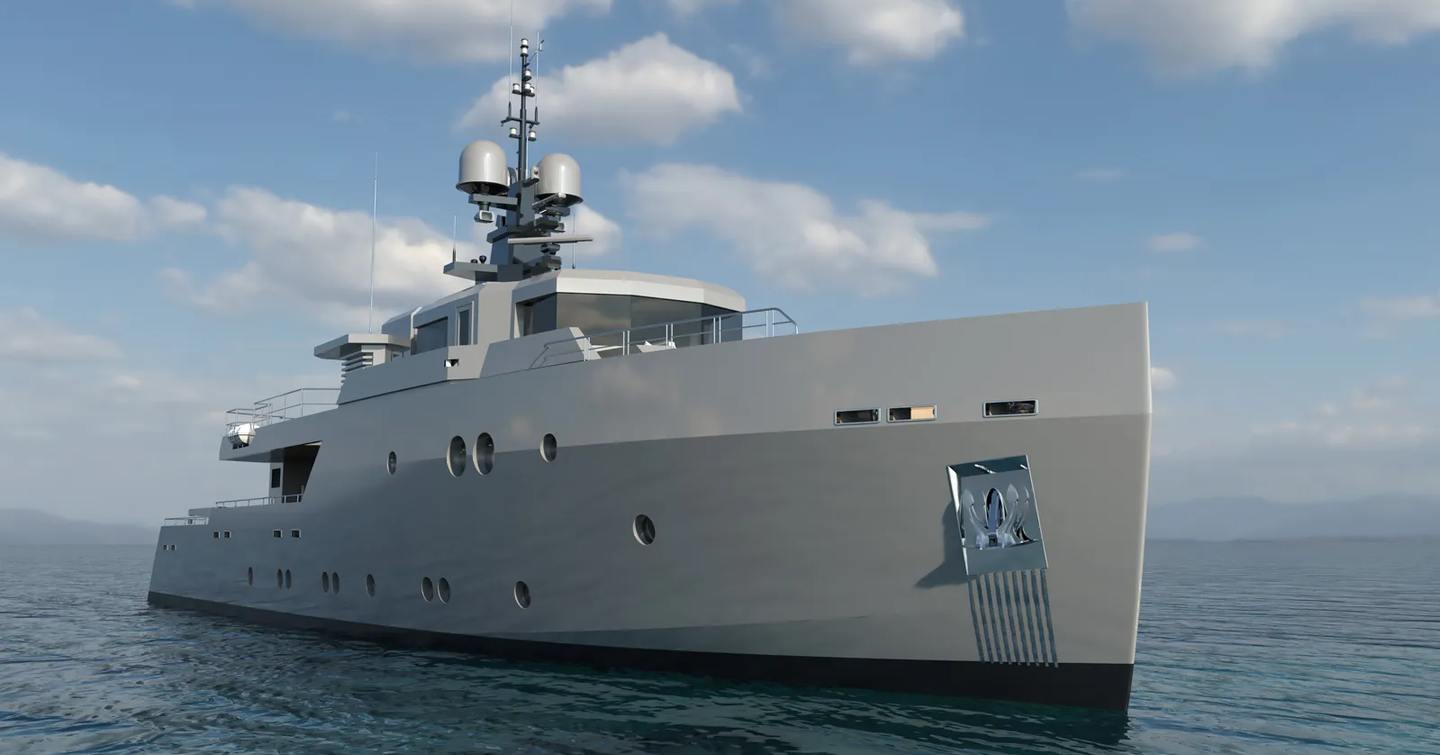 Bow rendering of Superyacht Project Obsidian Blade 