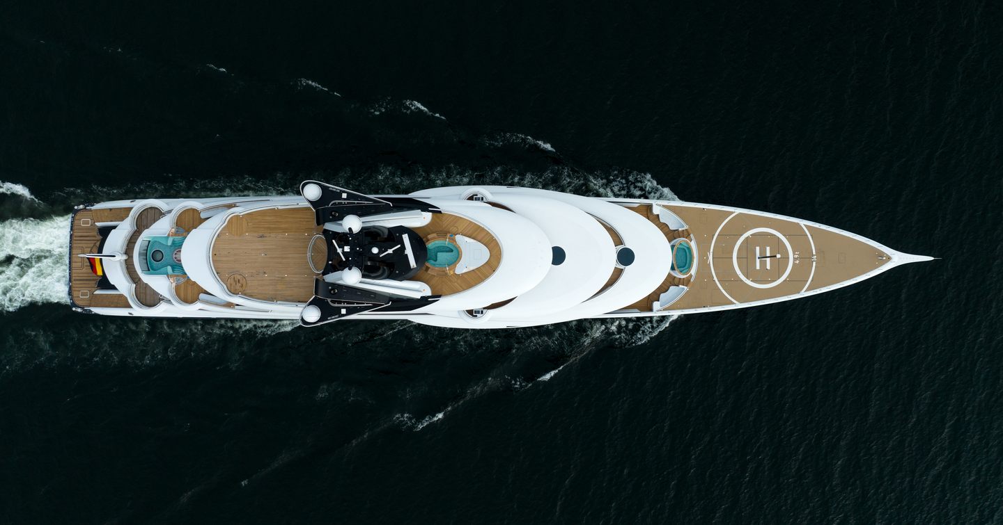 Lurssen yacht KISMET aerial shot