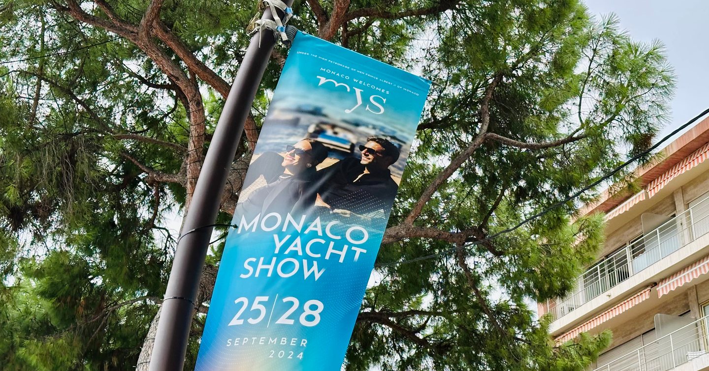 A Monaco Yacht Show 2024 sign