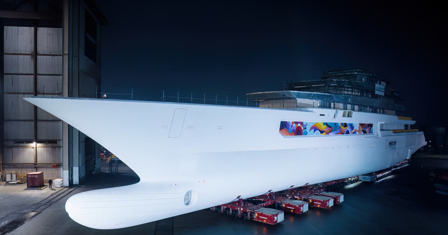 Superyacht Y726 superstructure at Oceanco yard