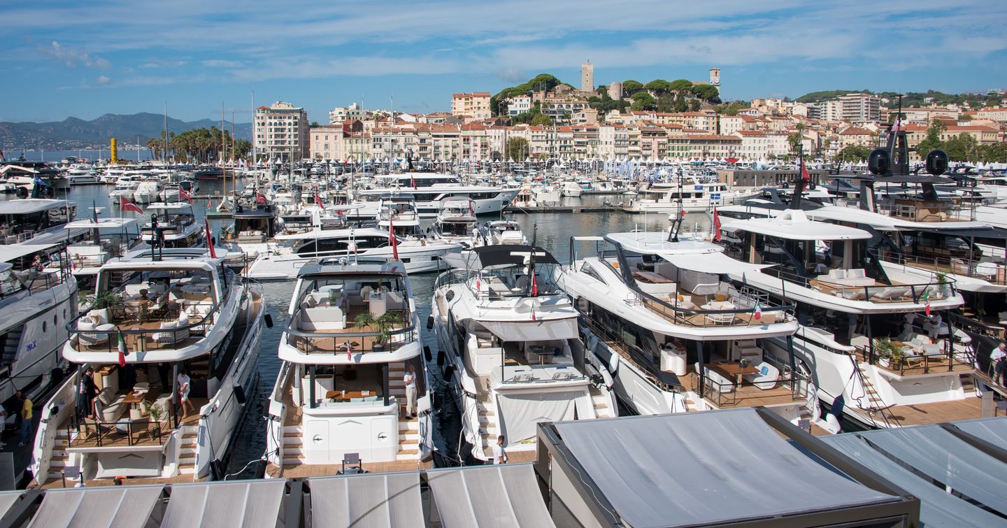 Overview of Vieux Port during Cannes Yachting Festival