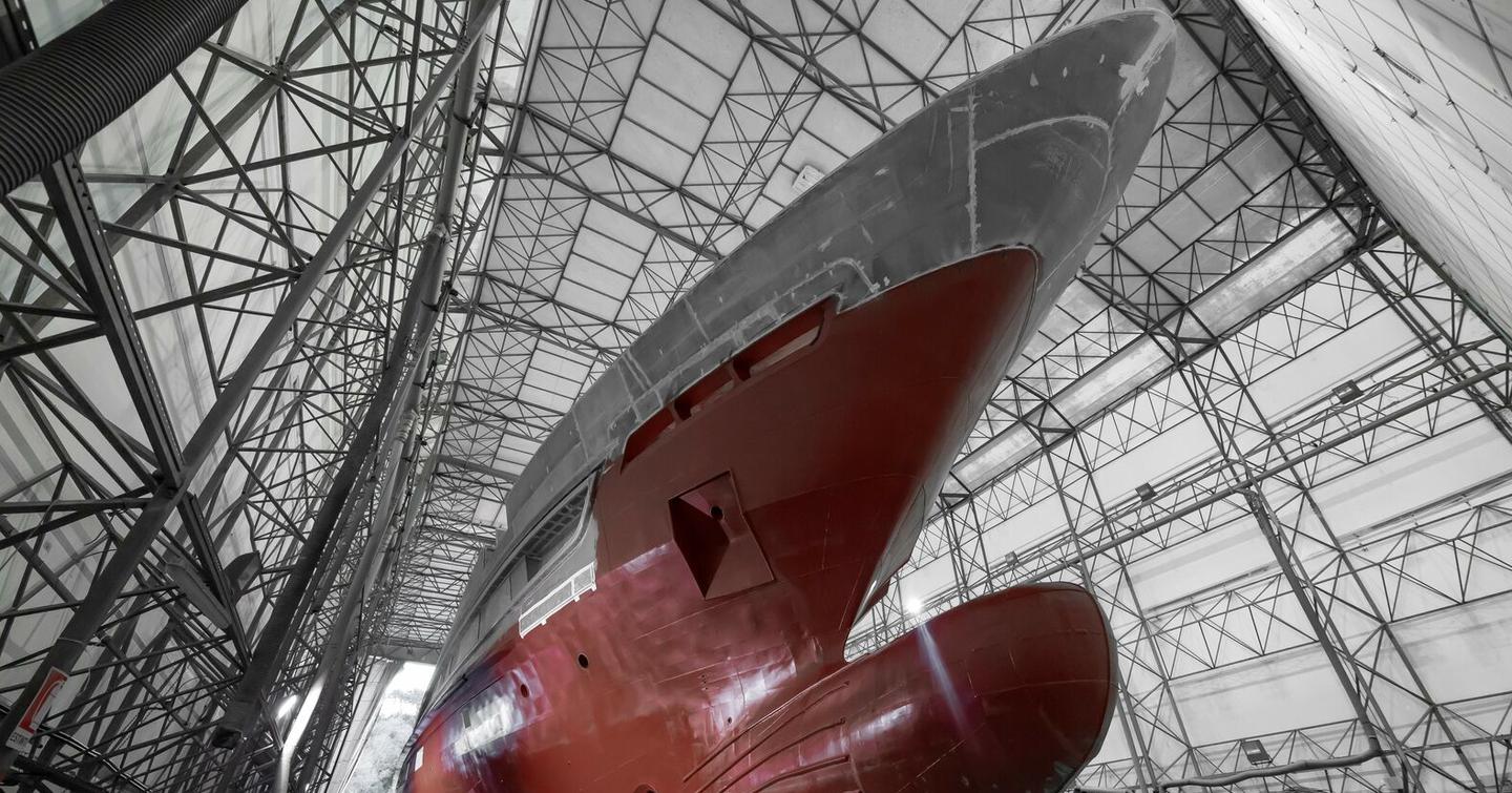 Baglietto T54 superyacht under construction 