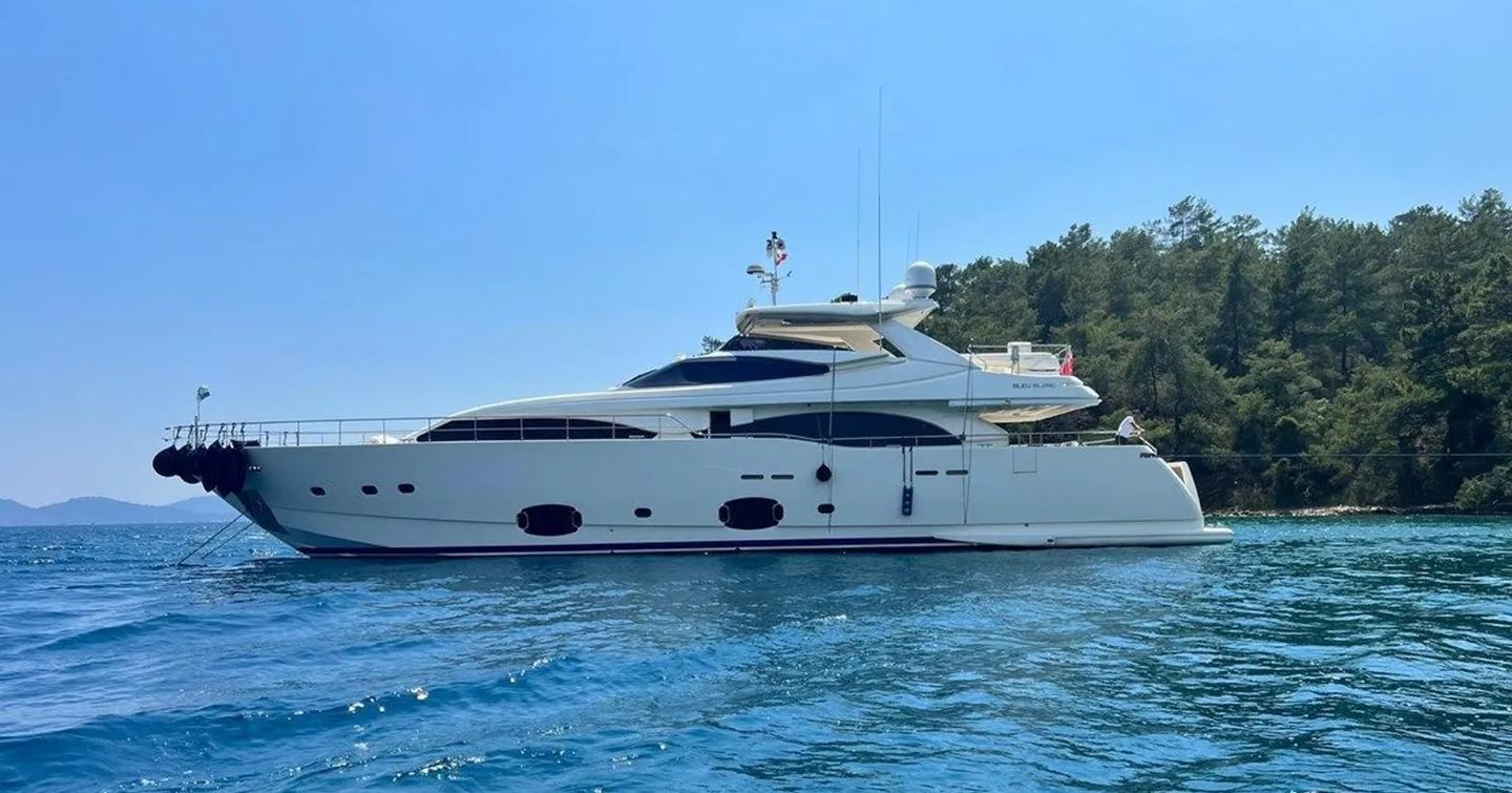 Superyacht at anchor 