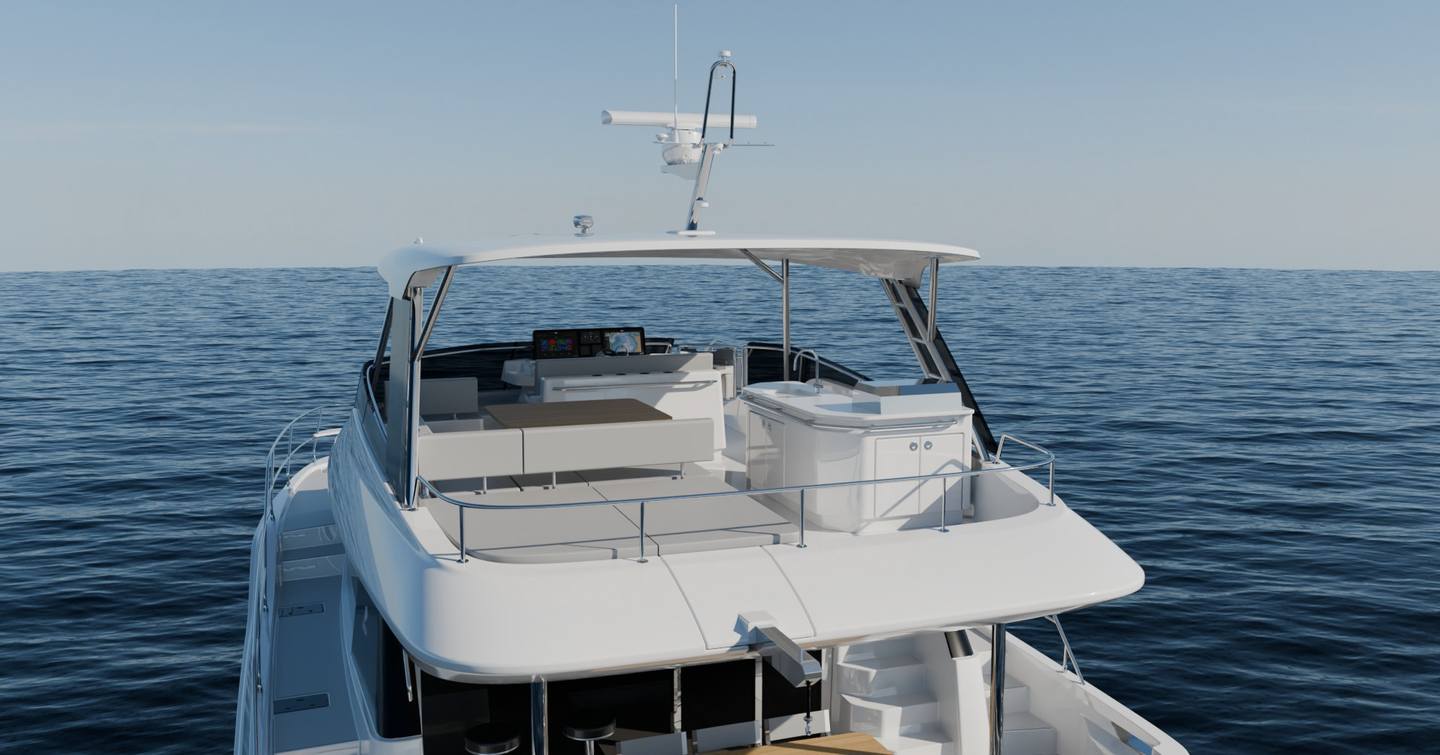 Flybridge onboard Aquila 46 Yacht