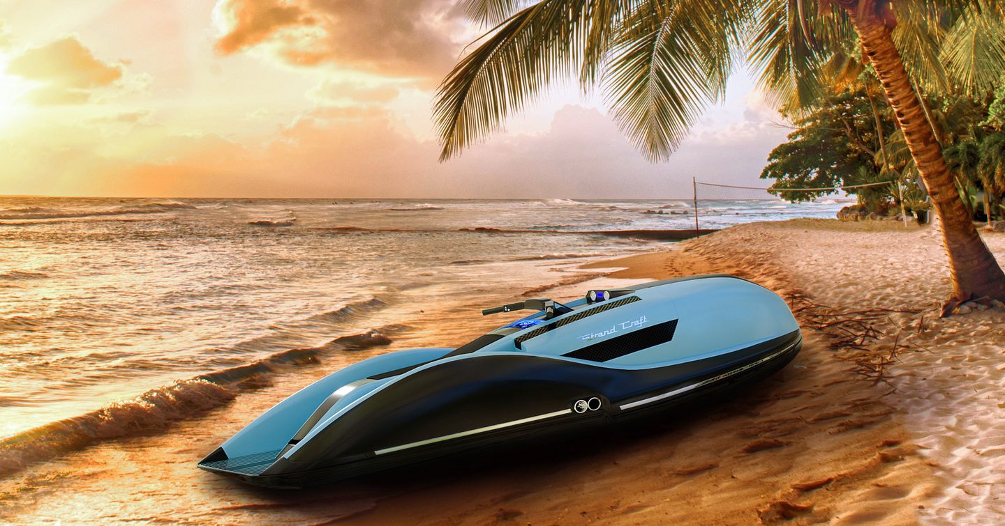 Strand Craft V8 Daytona GT rendering on beach next to sea