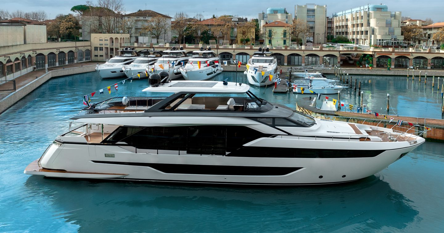 motor yacht Ferretti 940 docked