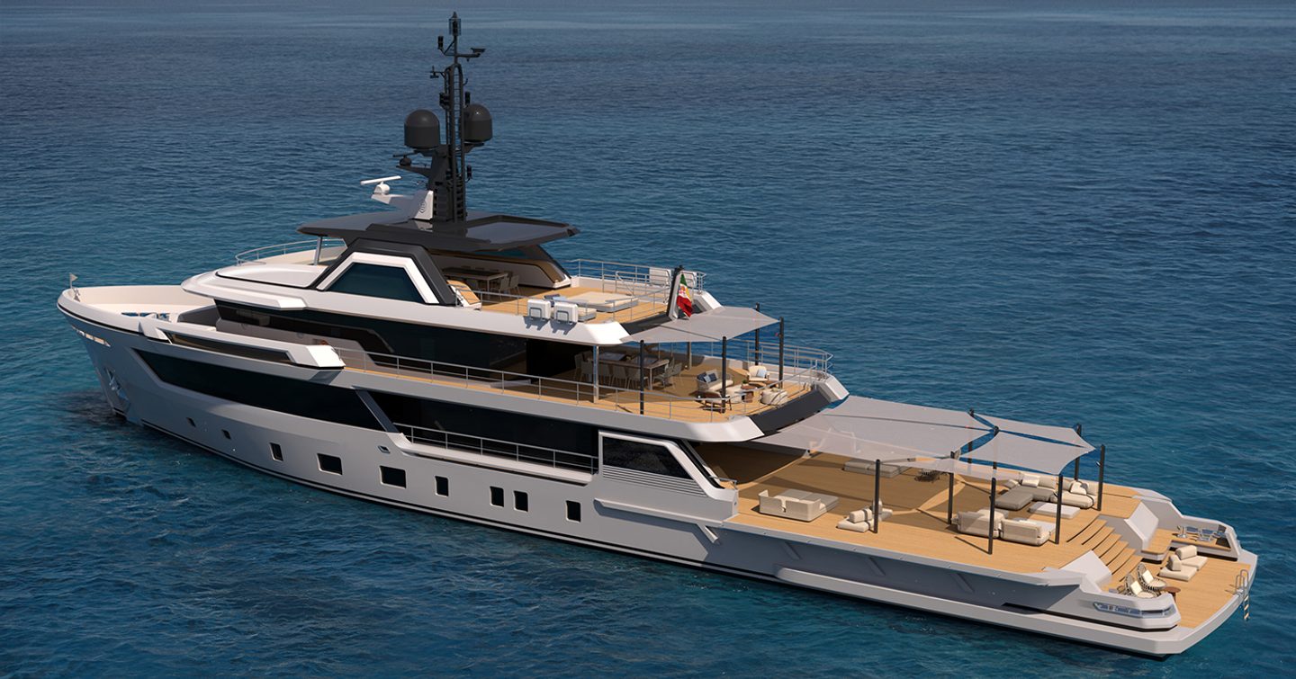 Rendering of CdM Flexplorer 165 explorer yacht
