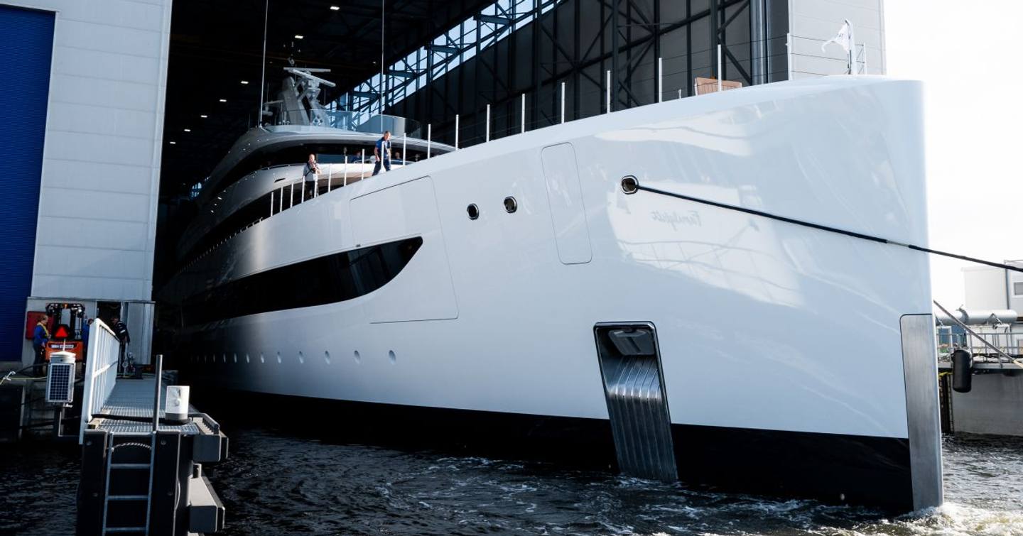 Feadship superyacht Milky Way bow close up 