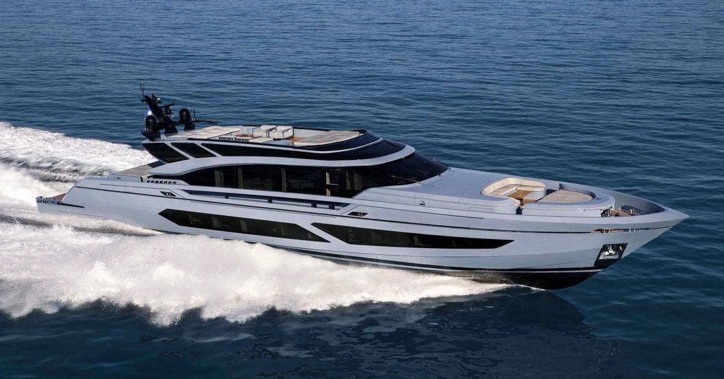 AB Yachts AB130 motor yacht under way