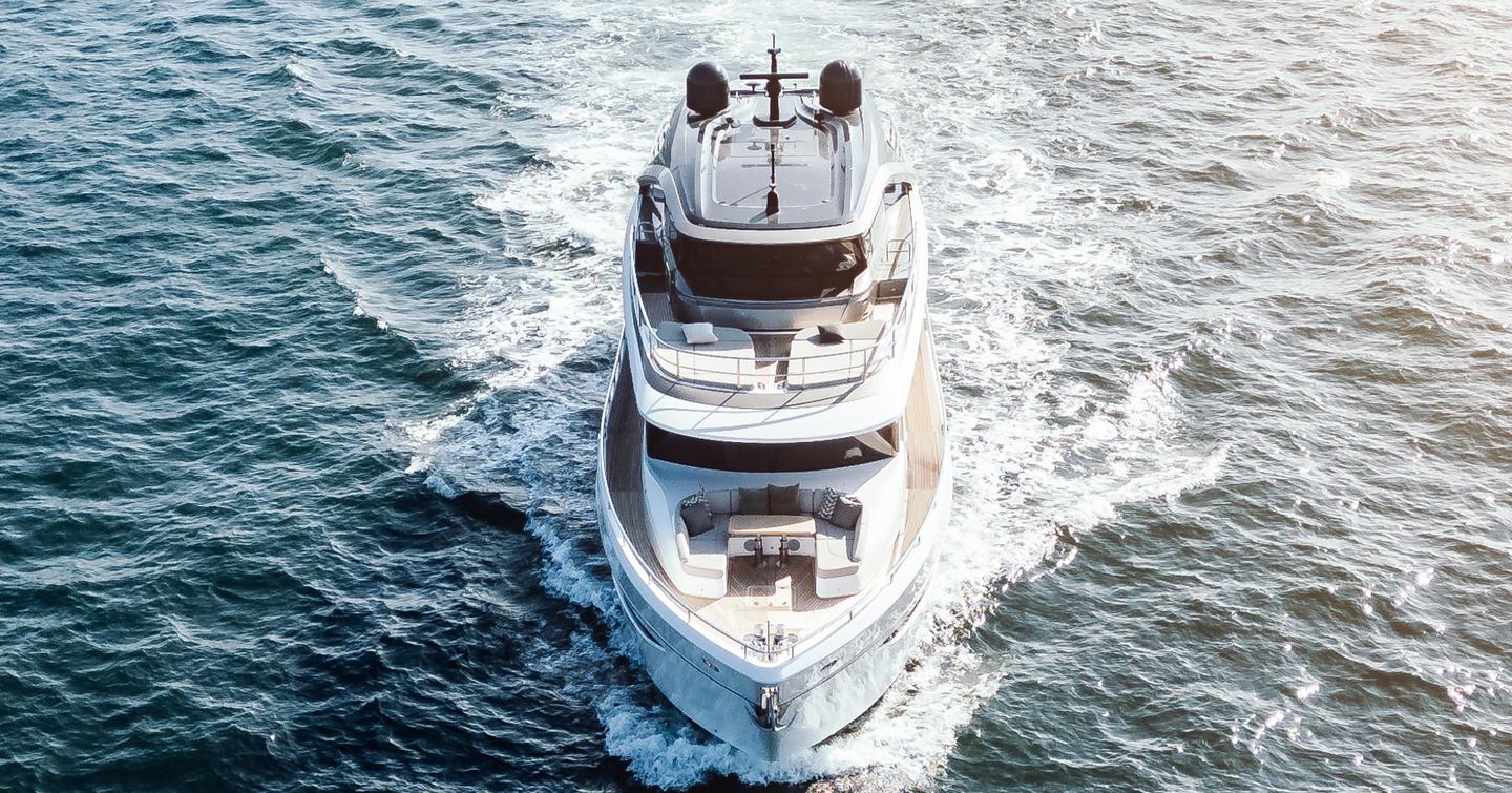 motor yacht Chase underway foredeck view