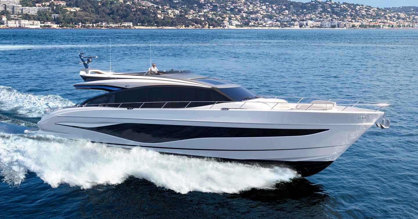 Princess S80 motor yacht under way 