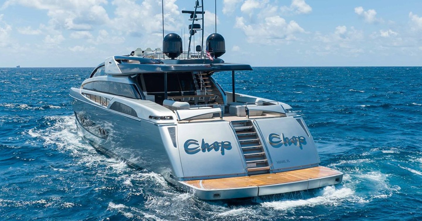 Superyacht Chop Chop stern and beach club