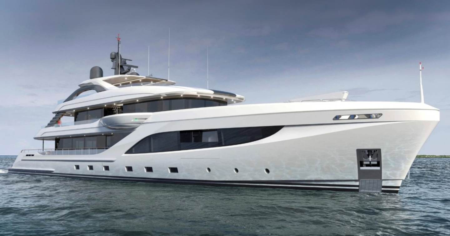  Majesty 160 superyacht at anchor bow view 