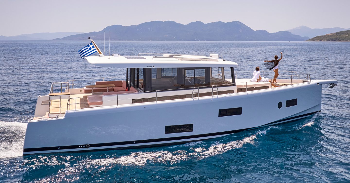 The Omikron Yachts OT-60 making way through a calm sea