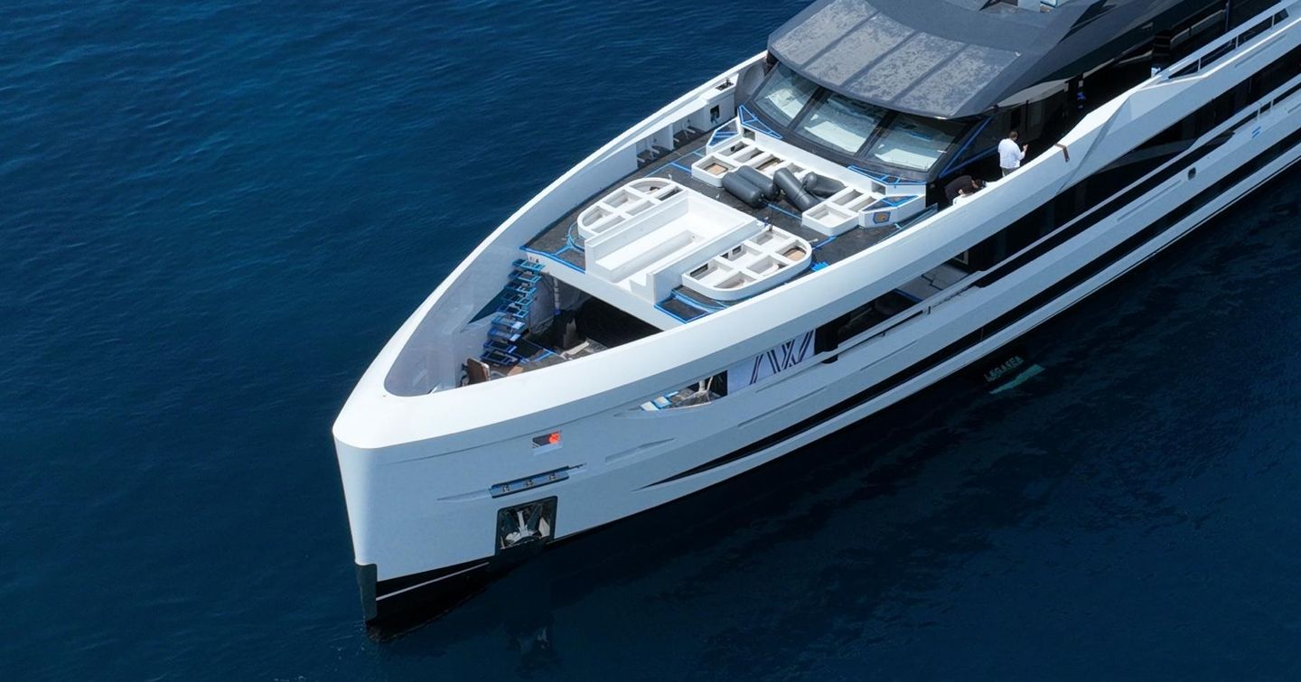 Close up of Motor Yacht Legasea foredeck