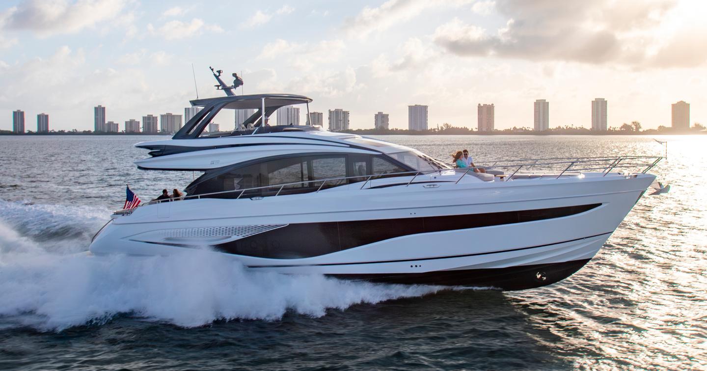 Princess S72 motor yacht under way 