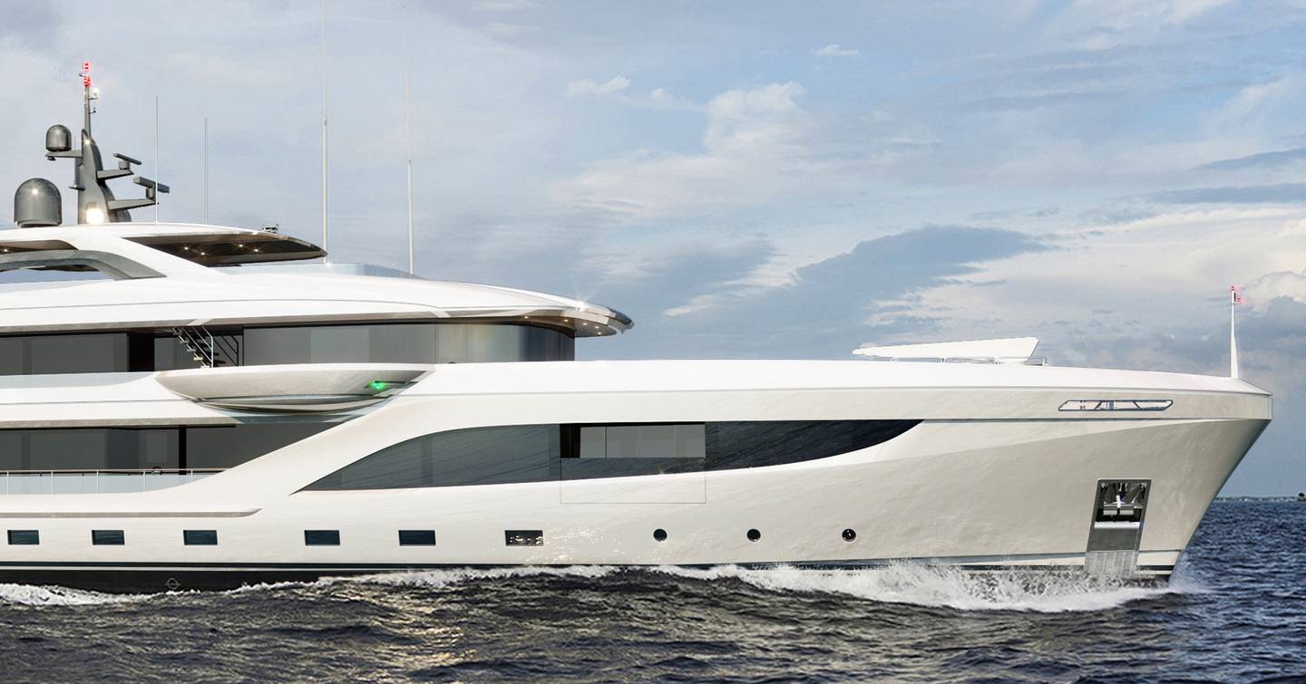  Majesty 160 superyacht underway bow view 