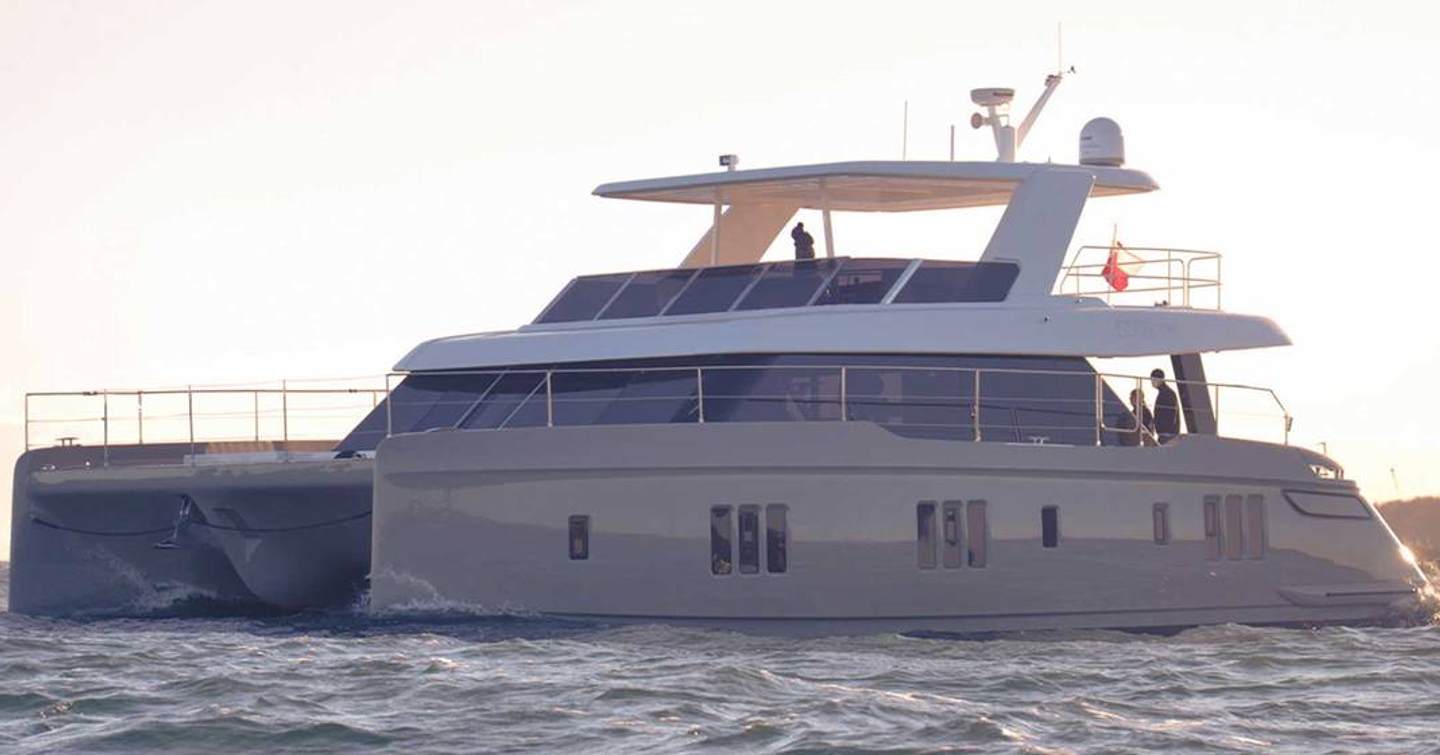 60 Sunreef Power Catamaran under way