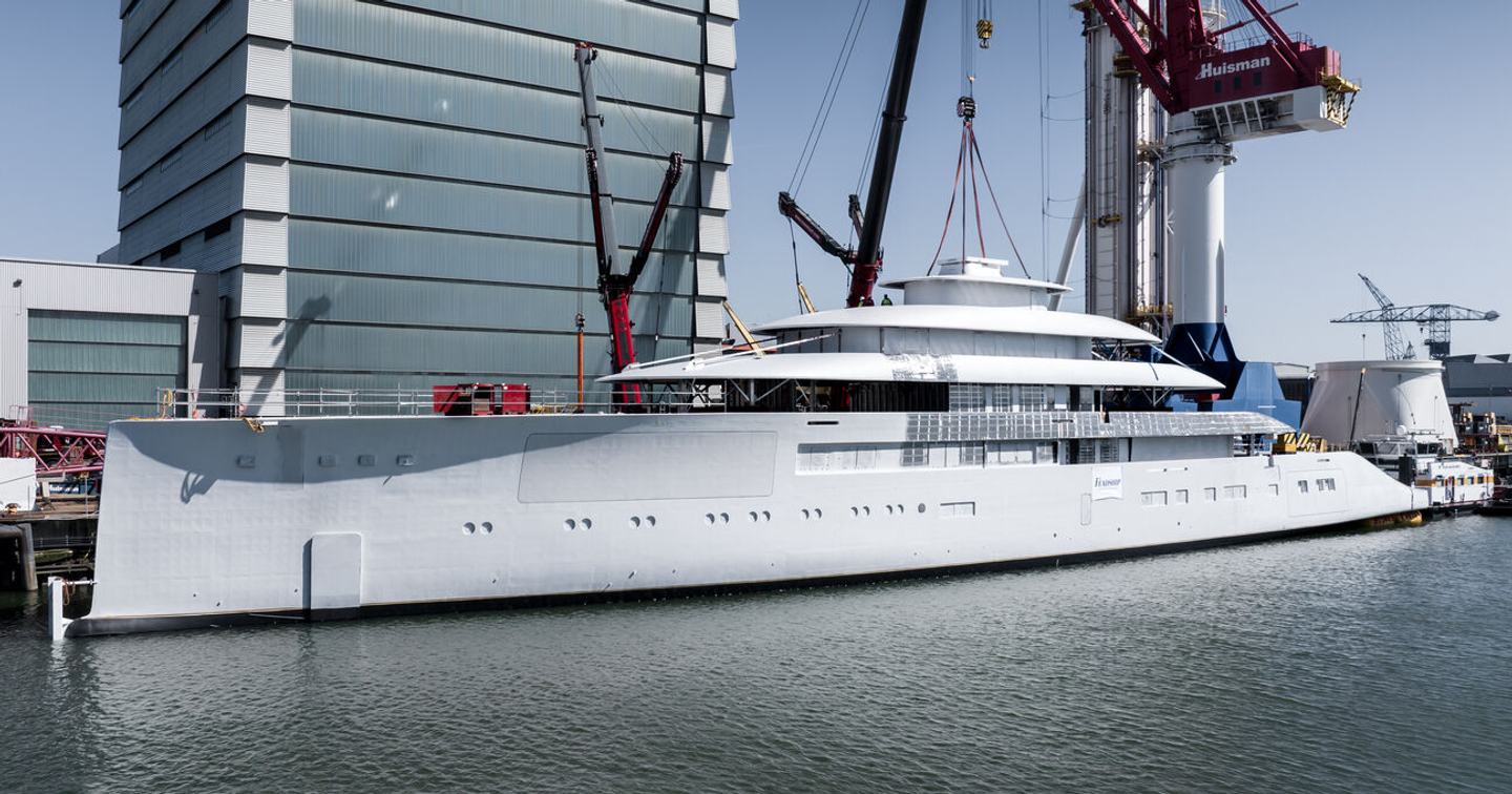 Feadship 824 in the shipyard