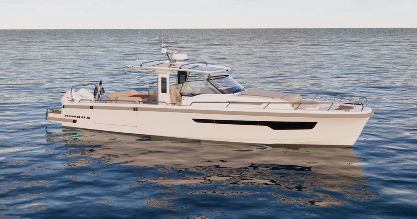 Rendering of Nimbus Tender 12 boat at anchor 