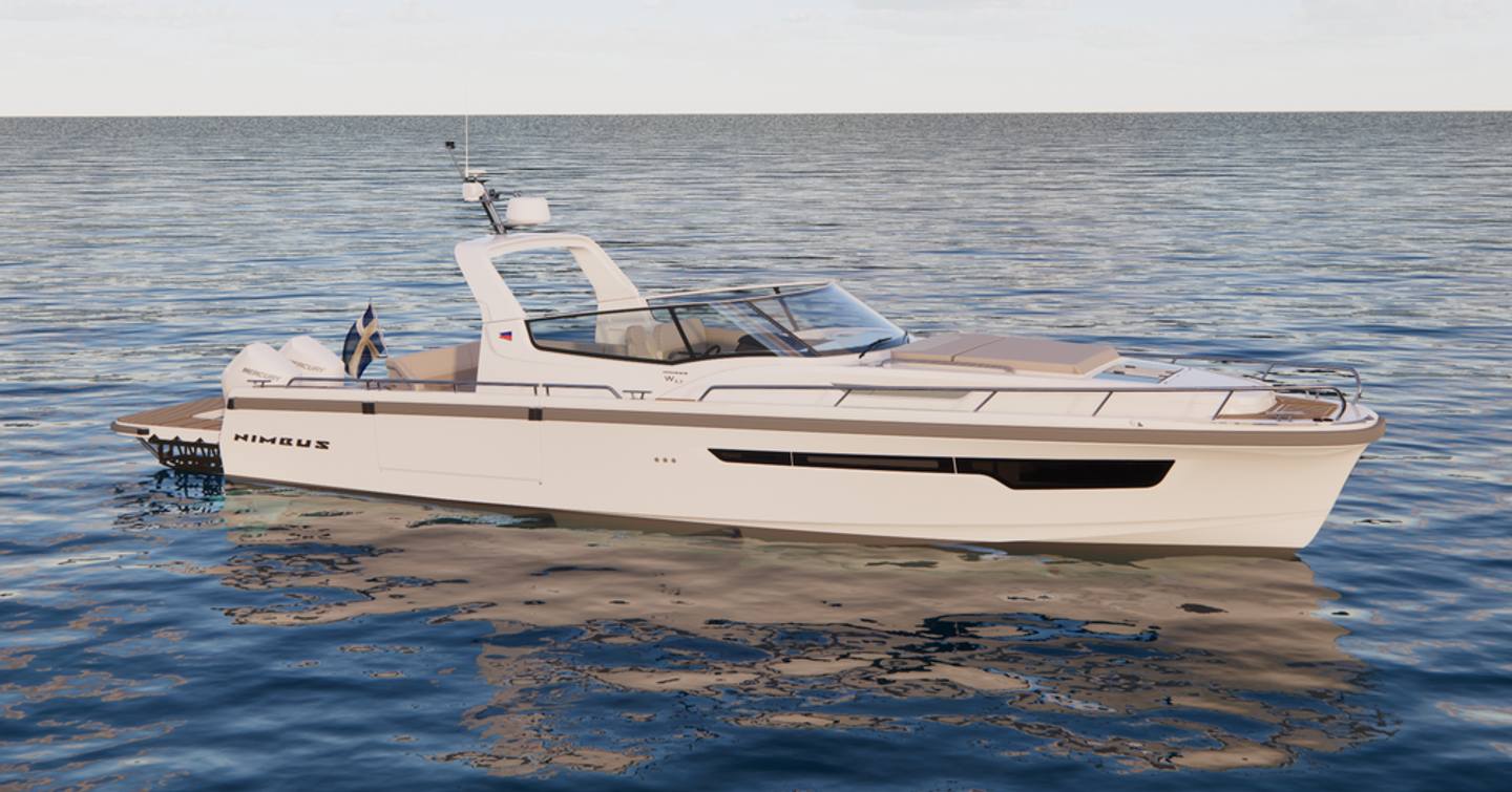 Rendering of Nimbus Weekender 12 boat at anchor 