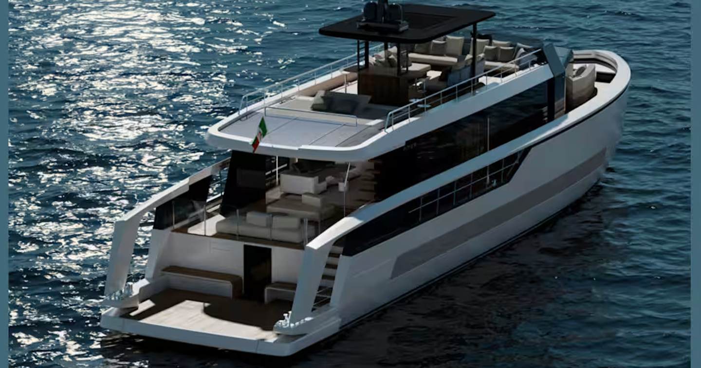 Rendering of Amer 9 superyacht 