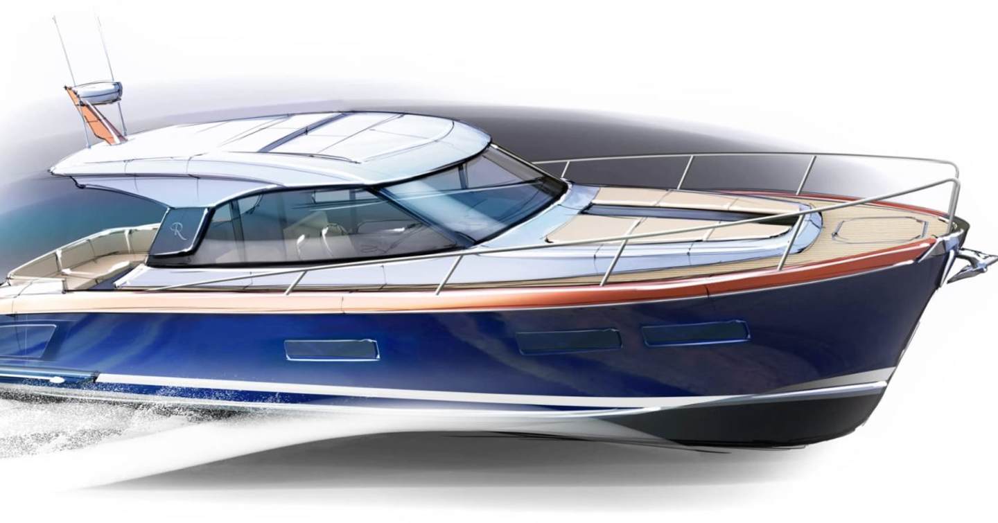 Rendering of Rustler 41 motor yacht 